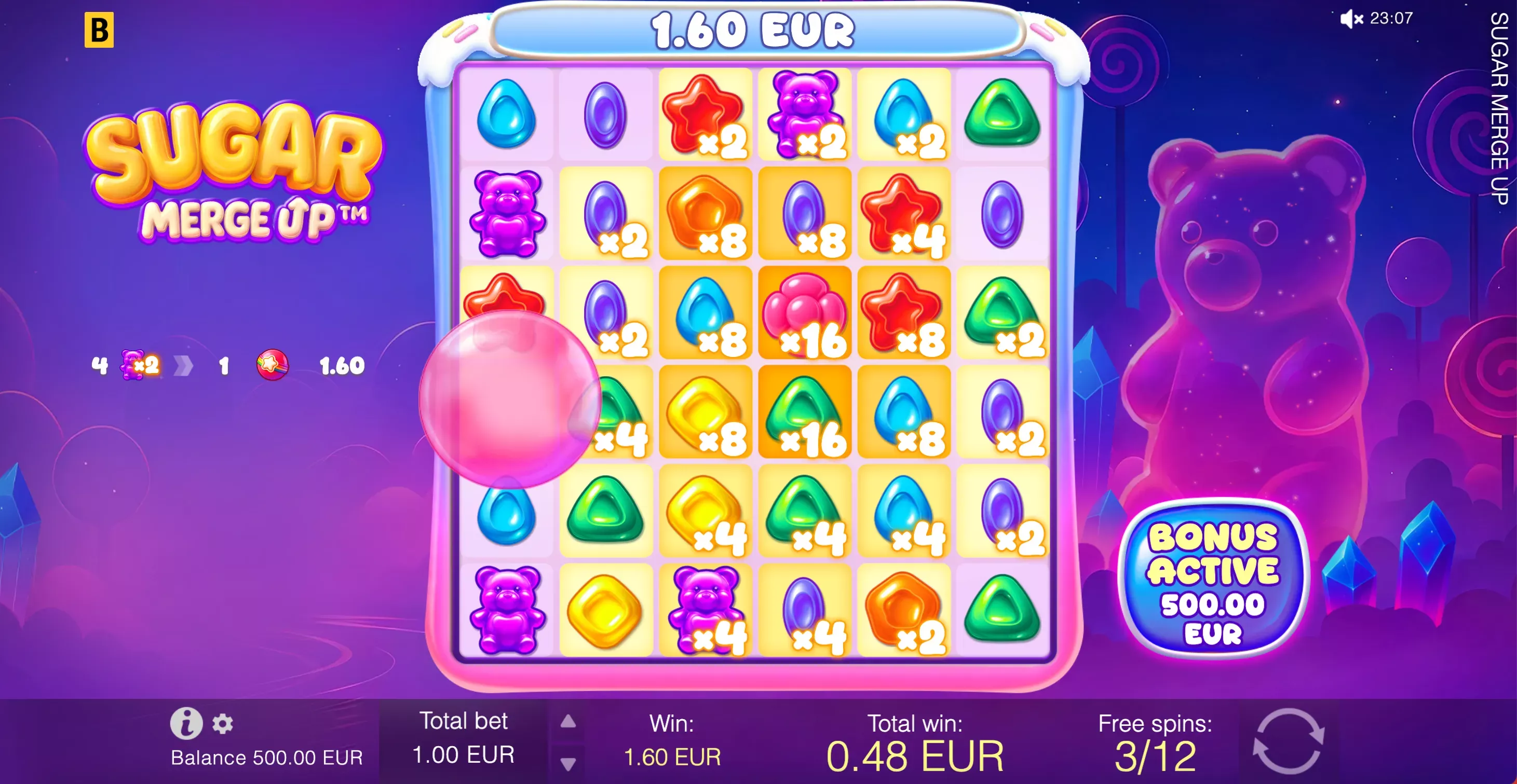 Sugar Merge Up Bonus